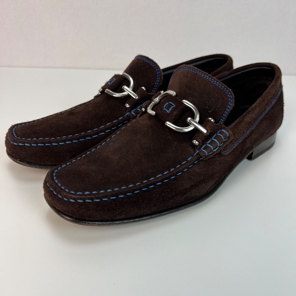 Donald J Pliner Dacio Loafer Expresso Suede Slip-On Driving Shoes Brown Mens 9M - Picture 6 of 14